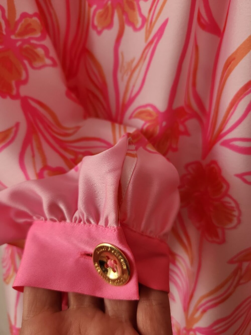 NWT Lilly Pulitzer Iralanne Popover Shirtdress Resort White Lovely Long Stems 4 - Picture 7 of 8